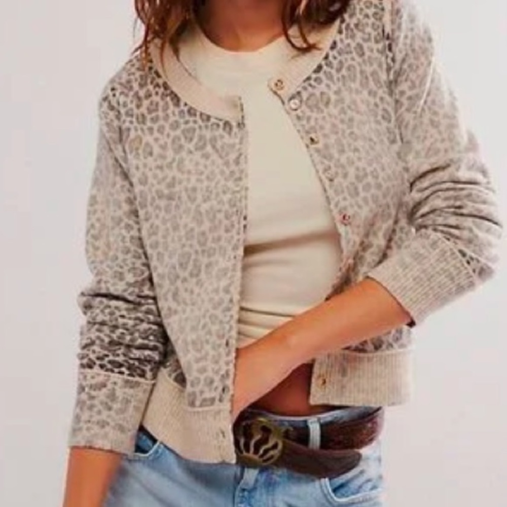 FREE PEOPLE NOCTURNAL PATTERNED CARDIGAN BROWN - S